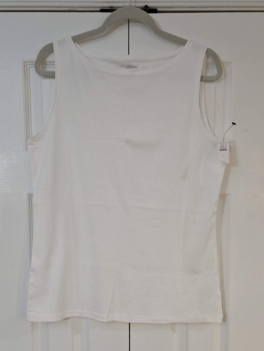 Talbots White Women's Sleeveless Tank Top - Classic Crewneck - NWT